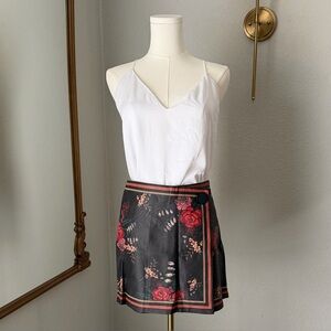 Floral Leather Skort Her Bottari M Faux Leather Coquette Indie Boho Mini Bloom
